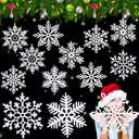 Fovths 12 Pieces Large White Snowflake Ornaments 15.8 Inches Plastic Christmas Snowflakes Decorations Glittered Hanging Snowflakes for Christmas Tree Indoor Outdoor Window Room Decor