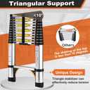 SocTone Telescoping Ladder, Stabilizers, Extension Ladder(10.5FT Standard)