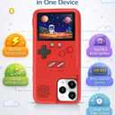 Game Phone Case, 168 Built-in Small Video Games, Red, Compatible with iPhone 15 Pro Max