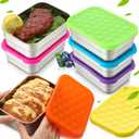 Layhit 6 Pcs Stainless Steel Containers for Kids, 25 oz Lunch Containers with Leak Silicone Lids Reusable Metal Food Snack Box for Child Daycare School Home Storage Supplies