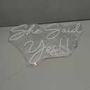 Large She Said Yes Neon Sign 23x16.3 Warm White for Wedding Proposal Party, Wall Dcor, Flex Led Neon Light Signs for engagement party, Wedding Decoration, Romantic Neon Sign gift