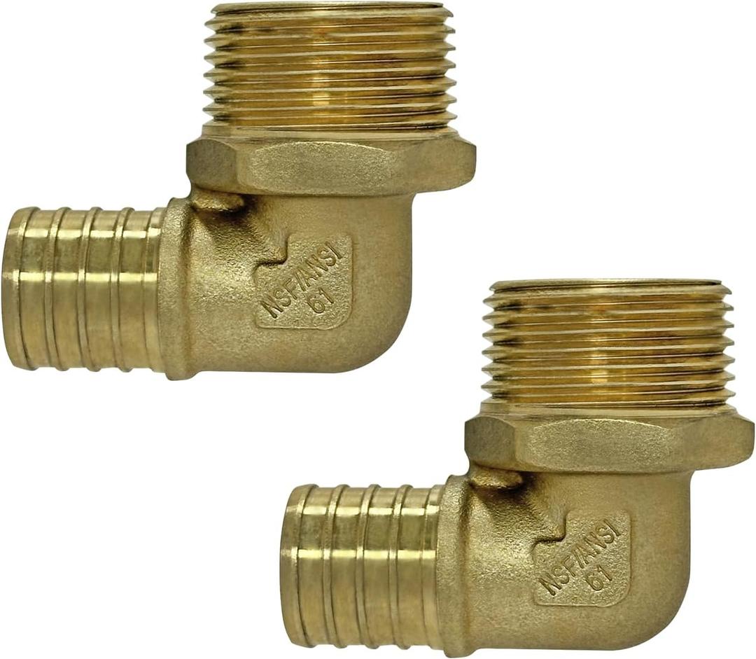 XFITTING Barb Crimp 1 in Pex X 1 in Male Threaded Elbow, 2 Pieces
