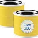 Fil-fresh Core 200S Pet Care Filter Replacement for LEVOIT Core 200S Air Purifier, 3-IN-1 H13 True HEPA Filters, Replace Core 200S-RF-PA, 2-Pack, Yellow