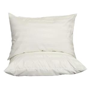 Pillow Cases Queen Size - 2 Pack Pillow Covers Bed Pillow Protectors with Zipper, Luxury Hotel Quality White Stripped Pillowcases, Soft Breathable, Easy Care