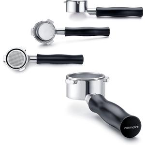 Normcore 54mm Bottomless Portafilter, Naked Portafilter Fits Breville Sage Barista Express Machines, 18g Filter Basket Included (Black)