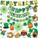 St Patricks Day Decorations,Pre-Assembled Saint Patricks Day Decorations Office Party,Shamrock Lucky Banner Garland Hanging Swirls St. Patrick's Day Decoration,Irish St Patricks Day Decor Accessories