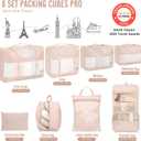 Veken 8 Set Packing Cubes, Cruise Ship Travel Essentials Accessories for Beach Vacation, Personalized Gifts for Women Mom Her, Suitcase Organizer Bags for Luggage with Hanging Toiletry Bag (02 Cream)