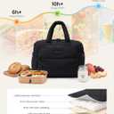 LOVEVOOK Insulated Lunch Bag Women,Puffer Lunch Cooler Box with Utensil Bag