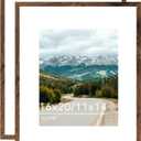 Wood 16x20 Picture Frame with 11x14 Mat, Display 11x14 with Mat or 16x20 Without Mat, Wood 16 by 20 Photo Frame, 16 x 20 Frame for Wall Hanging Display, Deep Brown, 2 Pack
