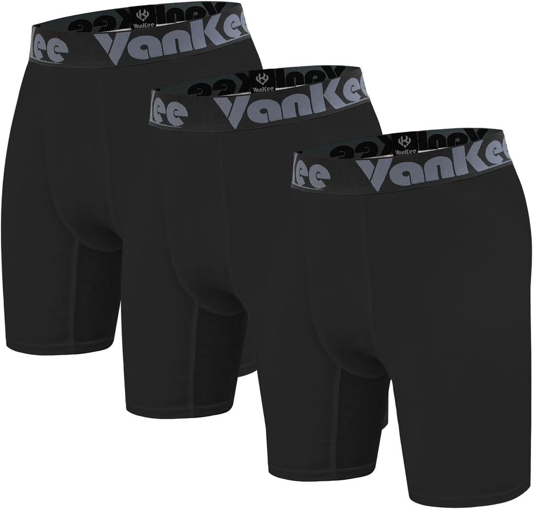 Men's Compression Shorts Sports Underwear Spandex Short Athletic Performance Baselayer for Workout Gym Boxer Bike (S)