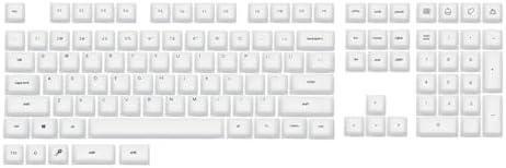 EPOMAKER AegisSil Keycap Set, Silicone Material, Cherry Profile, 113 Keys, 65%/75%/96%/Full Size, Custom Keyboard Keycaps Set for Cherry MX, Kailh, Outemu, Gateron Mechanical Gaming Keyboard (White)