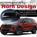 BOYUER Horn Door Mirror Covers,Glossy Black Adhesive Rearview Side Mirror Covers Caps For Ford 2020-2024 Explorer Accessories，Not Fit 2025 Explorer【With turn signal】
