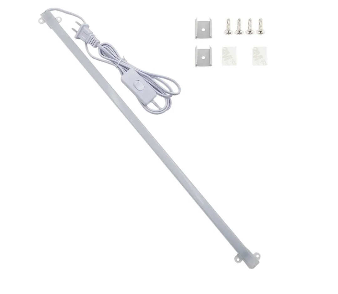110V LED Bar Light Rigid Strip Hard Bar Light with On/Off Switch 50cm LED Strip Reading Desk Lamp for Kitchen/Work Table Under Cabinet Lighting (Warm White)