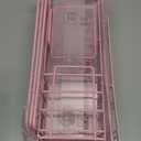 5 Pack Shower Caddy Organizer Rack Shelf for Inside Shower, Adhesive Bathroom Wall Storage Basket Rustproof Stainless Steel Shampoo Holder, Girly Bathroom Accessory Decor Set, Pink