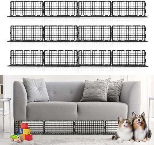 HONKID Under Couch Blocker 12 Pack, Under Bed Blocker Prevents Toys & Pets Under Furniture, Ideal for Living Room, Bedroom, Playroom (6.7" H x 14.5" L)