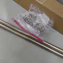 KAMANINA Silver Curtain Rods for Windows 48 to 84 Inch, Adjustable Single Curtain Rod 32 to 86 Inch(2.6-7.1ft), 3/4 Inch Splicing Drapery Rods with Twisted Cage Finial