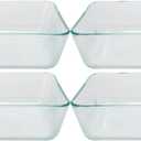 Pyrex 7211 6-Cup Rectangular Glass Storage Container (4-Pack) - Made in USA