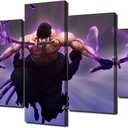 Hanyosa Anime Posters Zoro The King of Hell Canvas Painting Wall Art for Living Room Home Decor Boy Gift,With Frame