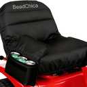 Lawn Mower Seat Cover with Pouch,Tractor Riding Mower Seat Cover Compatible wiht Husqvarna,for Zero Turn,for Troy Bilt,for Craftsman,for John Deere Lawn Mower Seat(Medium) (Black)