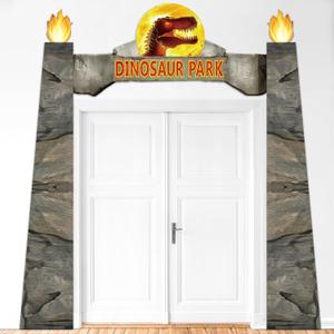 Dinosaur Birthday Party Porch Banner Backdrop Dino Themed Hanging Decoration Animal Park Door Supplies for Jungle Safari Boys Kids Photo Booth Props Favors