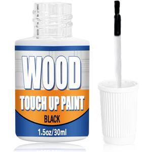 3 x Wood Touch Up Paint, 1.5 fl Oz Black Paint Pen for Furniture, Fast Drying, Quickly Repairs Any Scratches Chips Blemishes on Cabinets, Doors, Tables, and Dressers