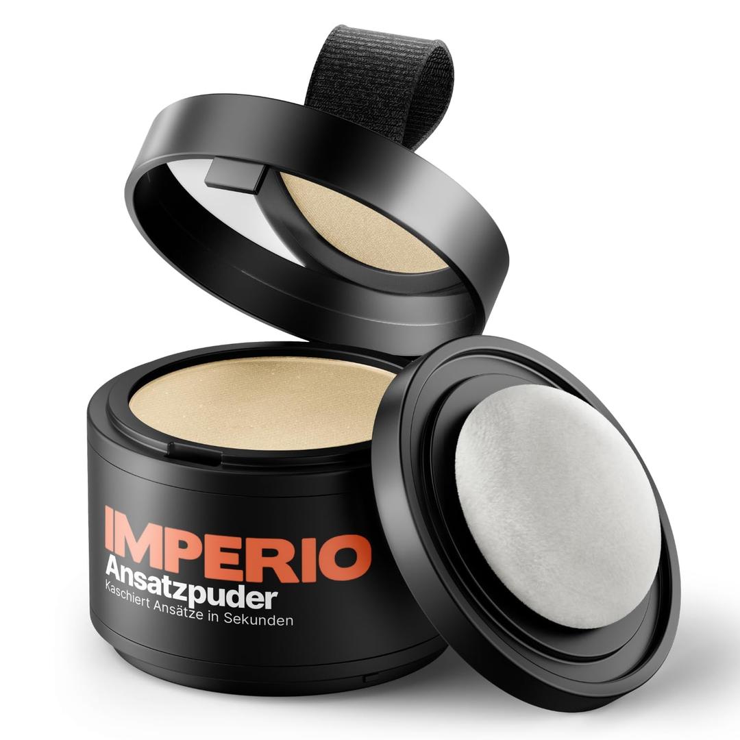 IMPERIO Root Touch Up Hair Powder for Concealing Hair Loss instantly - Hairline Powder for Women & Men - Water resistant Root Cover Up for Thinning Hair in Premium Hairdressing Quality (Light Blonde)