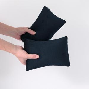 EVOLIVE 2-Pack Gray Micromink Shell Mini Tiny Pillows, 11"x7" - Machine Washable, Lightweight, Breathable Multi-Purpose Travel Pillows for Neck, Back Support, Pet Use (Black, 7x11)