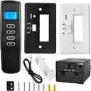 Upgraded Fireplace Remote Control Kit,Compatible with Skytech Majestic Ambient Empire Monessen Vermont Millivolt Valve Fireplace Stove with Thermostat On/Off Control Remote Receiver,LCD Display
