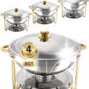Beviliu 8QT Chafing Dishes for Buffet, Warming Trays for Buffets Party, 4 Pack 8QT Food Warmers for Parties Buffet, Catering Supplies Buffet Display Chafing Dish for Parties