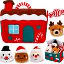 Jenaai 6 Pcs Christmas Baby Toys Gifts Soft Gingerbread House Plush Santa Snowman Elk Gingerbread Man Candy Stuffed Animals for Babies Sensory Xmas Toys Stocking Stuffers Birthday Party Supplies