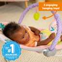 Bright Starts Pink Vibrating Baby Bouncer, Removable Toy Bar with 2 Toys, Nonslip Feet, 0-6 Months Up to 20 lbs (Wildflower Wonders)