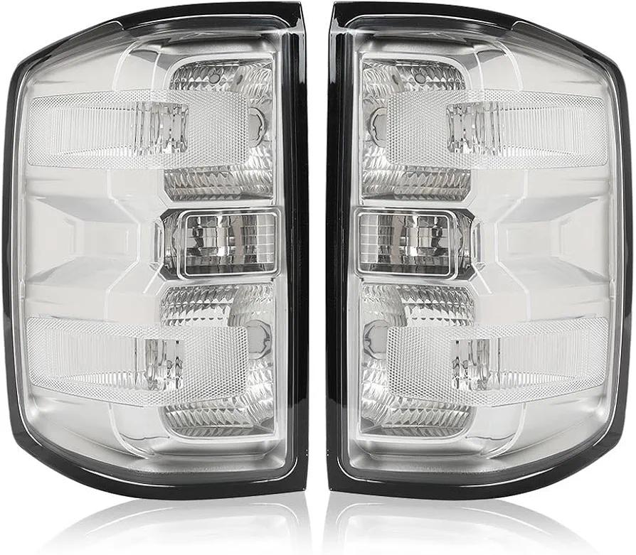 Tail Lamps,Rear Lights,Fit Silverado 1500 LD 2019,Fit Silverado 2500 HD 3500 HD 2015-2019,Left & Right Clear Lens