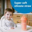 Dr. Brown's Milestones Insulated Sippy Cup with Straw and Handles, Spill-Proof Tumbler with Lid, Pink/Coral, 10 oz/300 mL, BPA-Free, 12m+, 2-Pack