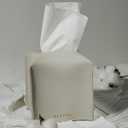 OLETHA Square Tissue Box Cover - Aesthetic Desk Decor for Room, Home & Office - Tissues Cube Boxes Holder - Light Taupe