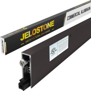 Commercial Automatic Door Bottom, Dark Bronze Anodized, 5/8‘’W x 36''L x 1-7/8‘’H, Aluminum Automatic Door Bottom, Surface Applied or Semi-Mortise, with Neoprene Insert, JS-4131RL