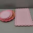 Pack of 10 NWK Cake Stand Set, with 3 x Two-Tier and 3 x Three-Tier Cupcake Stands, 4 x Appetizer Trays, 1 x Tablecloth for Birthday Bridal Baby Shower Party (Pink)