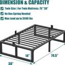 Yitong Angel Twin Bed Frames Platform, 14 Inch High 3500 lbs Heavy Duty Metal Platform, Mattress Foundation with Steel Slat Support/No Box Spring Needed/Noise Free/Non-Slip/Easy Assembly