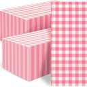 200 Pcs Orange Gingham Napkins - 3-Ply Disposable Orange and White Checkered Paper Napkins, Buffalo Plaid Guest Hand Towels for Christmas Bathroom Wedding Birthday Party Dinner Picnic (Orange)