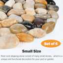River Rock Stepping Stones Outdoor for Garden Walkway, 12 inch Diameter 6 Pcs Round Shape Paver Step Stones Polished Pebble River Stone Mat for Yard Lawn Patio Pathway Walk Way - Multi-Color