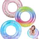 Pool Floats Kids 3 Pack, Inflatable Swim Rings for 2-5 Years Old Kids Pool Tubes Toys, Pool Floats Ring Toys Summer Beach Swimming Pool Party Supplies for Girl Boy