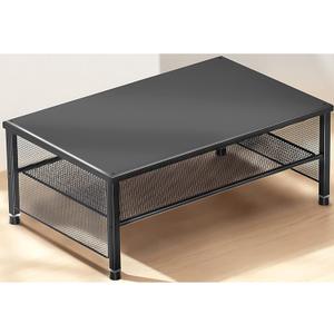 ECOLOVI 2-Tier Computer Monitor Stand Riser, Desk Organizer for Monitor, Printer & Laptop Stand, Desktop Workspace Organizers for Office Supplies(Black)