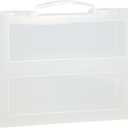 SAYEEC Portable Project Case Transparent File Storage Box with Handle Plastic Container for 8.5"x11" A4 Letter Paper Scrapbook Organizer Document Book Magazine Protector Case for Stamp Photo Art Craft (Clear)