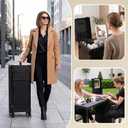 Portable Manicure Table with 3 Drawers, Rolling Foldable Nail Desk with Detachable Mirror, Professional Makeup Train Case with Wheels and TSA Lock for Nail Techs & Salon Use, 15.3 x 10.8 x 30.8 inches
