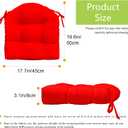 Indoor/Outdoor Chairpad with Ties, Patio Furniture Chair Cushions, Rocking Chair Cushions, Seat Cushions (Red, 19 * 19)