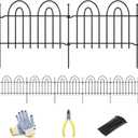 45ft x 13in Garden Fence Animal Barrier, 32 Panels Decorative Garden Fence Border, No Dig Garden Fence Panels, 1.8in Gap Rustproof Metal Stakes, Ground Defense Border Fence for Outdoor, Yard, Patio