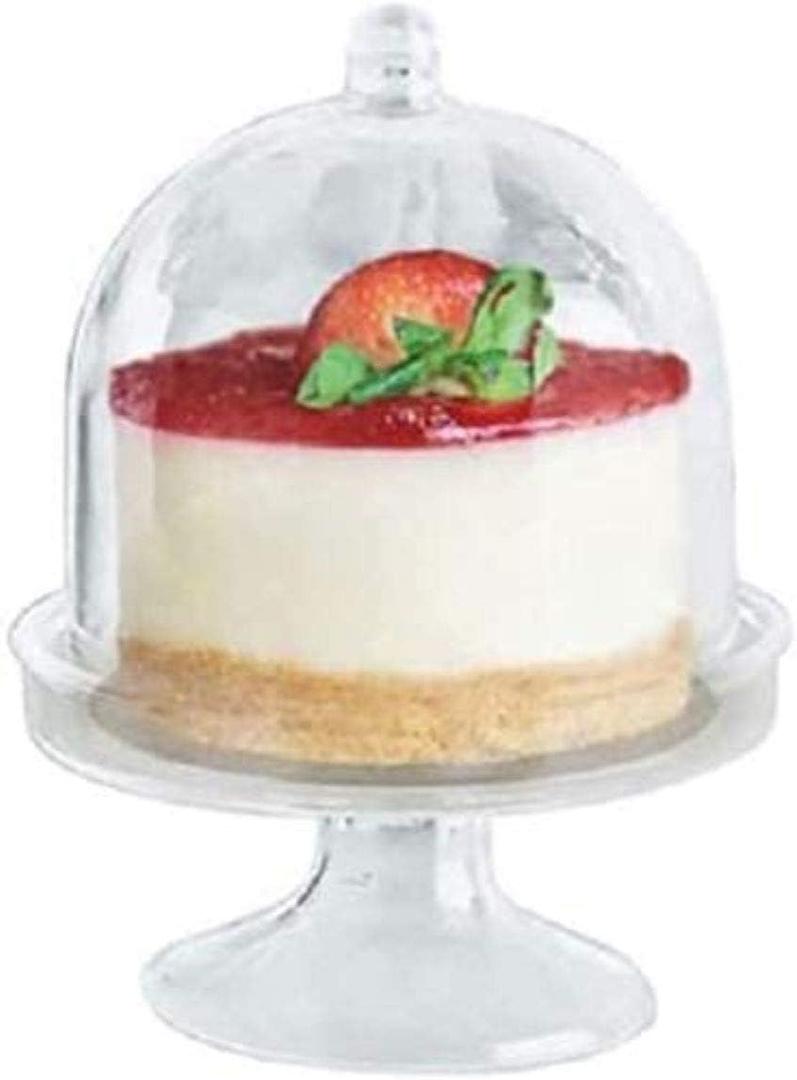 DecorLine Luxurious Clear Plastic Mini Cake Stands - Chic & Versatile Design - Perfect for Any Occasion - 5 Count (Pack of 1)
