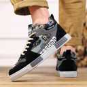 Men's Fashion High Top Chinese Style Skate Sneakers Stylish Comfortable Skateboarding Road Running Walking Shoes, Size 47