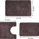 3 Pieces Luxury Bathroom Rug Set with U-Shaped Toilet Rug, Non-Slip Rubber Bottom, Thick Microfiber Fluffy Plush, Water absorption, Quick Dry, Ultra Soft, Bath Mats for Bathroom, Tub(Chocolate)