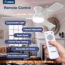 Amico Ceiling Fans with Lights, 52 inch Low Profile Ceiling fan with Light and Remote Control, Flush Mount, Reversible, 3CCT, Dimmable, Noiseless, White Ceiling Fan for Bedroom, Indoor/Outdoor Use