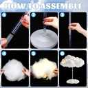 3 Set Artificial Cloud LED Light Decorations Hanging Cloud Baby Shower Table Centerpiece DIY Kit for Ceiling Room Wall 3D Fake Fluffy Cotton Clouds Prop for Birthday Party Nursery Wedding Bridal